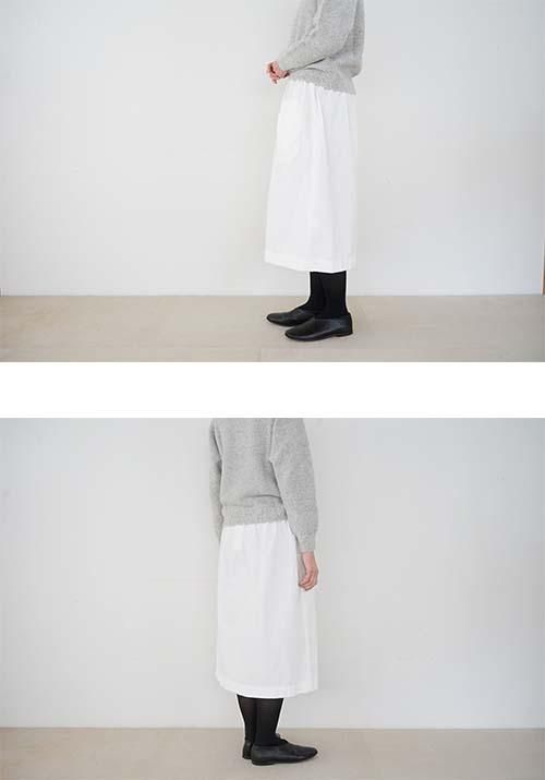 homspun オックス ダブルポケット ギャザースカート ホワイト homspun オックス ダブルポケット ギャザースカート ホワイト