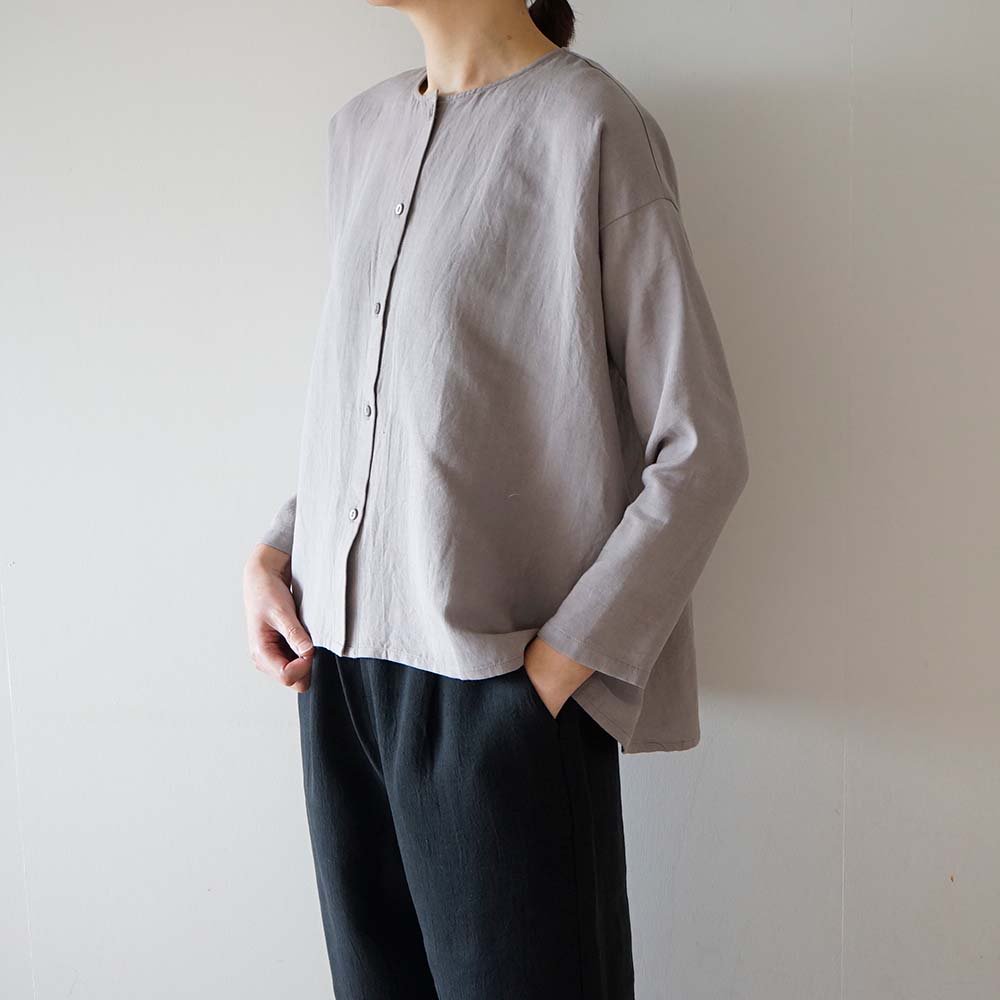 bamboo linen shirt<br>gray<br>