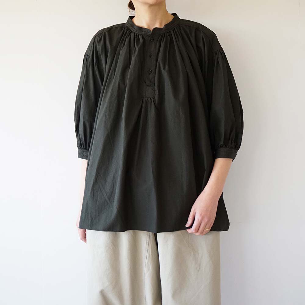 100/2 COTTON BROAD BLOUSE<br>CHARCOAL<br>