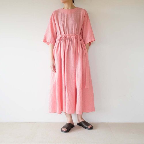 COSMIC WONDER Old floral-patterned linen farmer dress