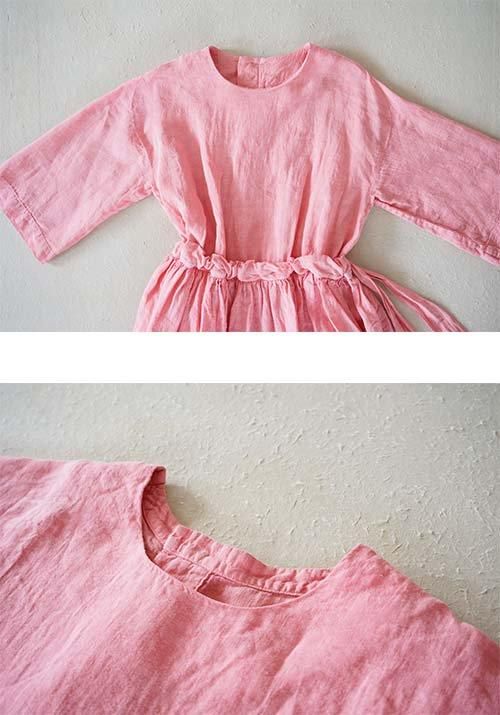 COSMIC WONDER Old floral-patterned linen farmer dress