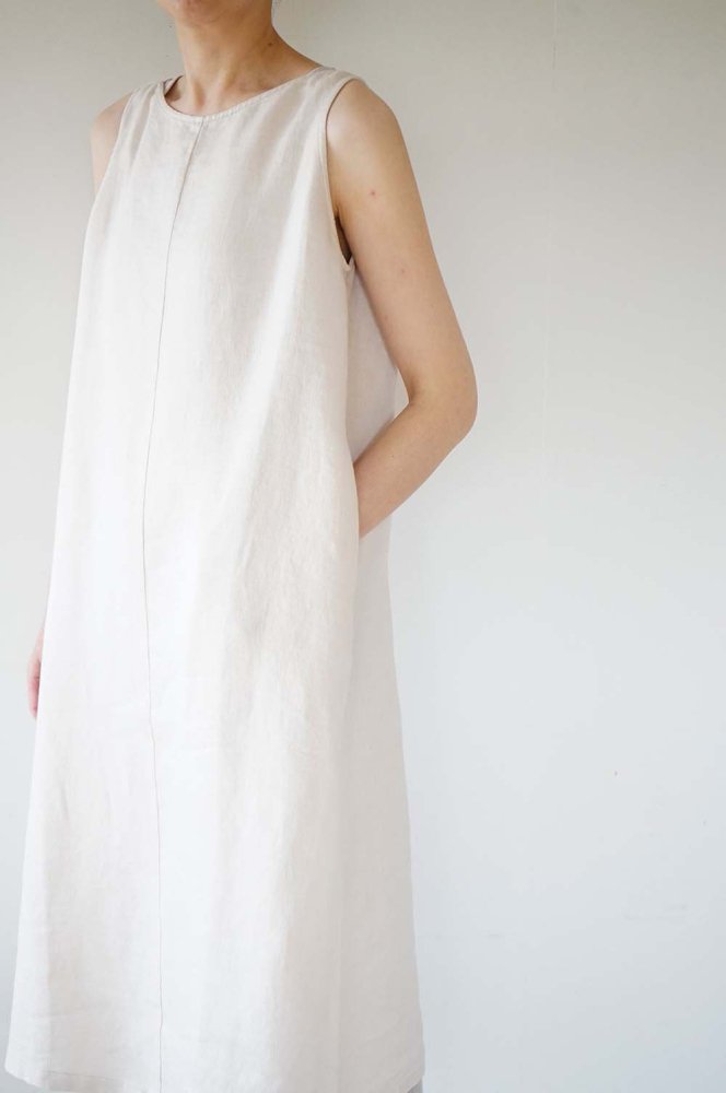 linen sleeveless one-piece<br>ivory<br>