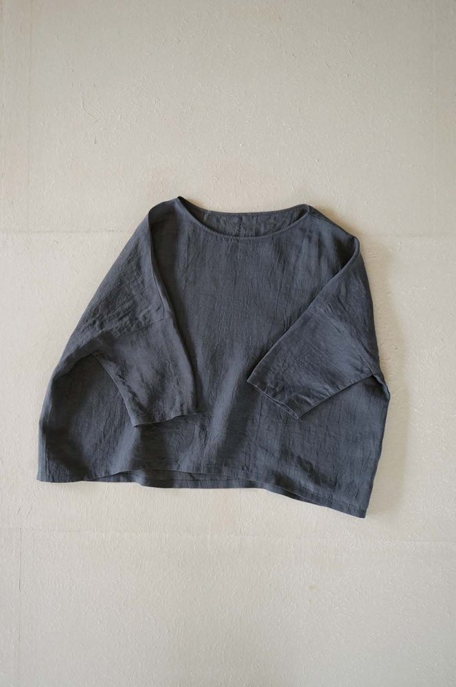 linen pullover<br>blue gray<br>