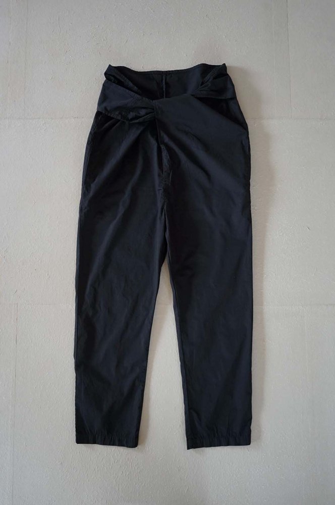 Suvin cotton broadcloth wrapped pants<br>Black<br>