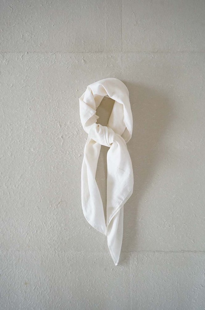 Silk cotton khadi scarf<br>White<br>