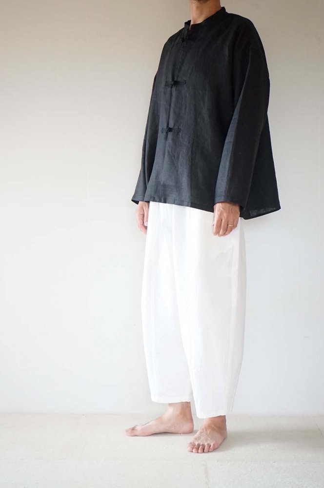 LINEN CHINA SHIRTS<br>BLACK<br>