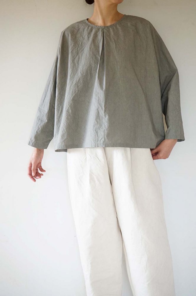 SMOCK BLOUSE<br>GRAY<br>