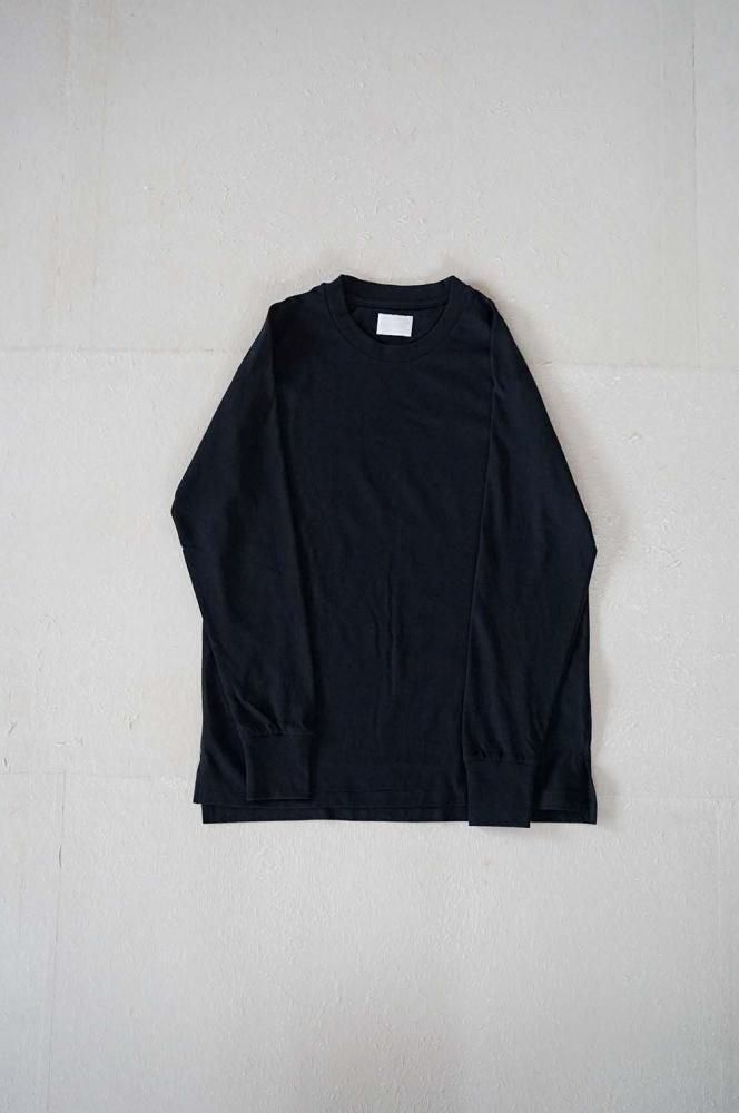 Cotton cashmere long sleeve t-shirt<br>Black<br>