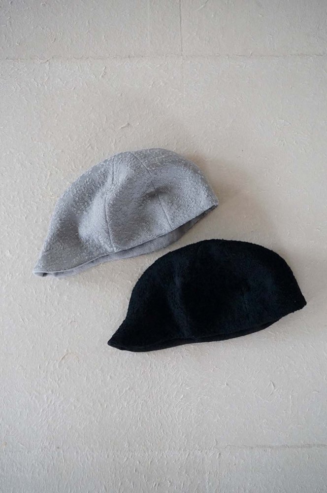 Arabesque silk wool folk cap<br>Gray.Black<br>