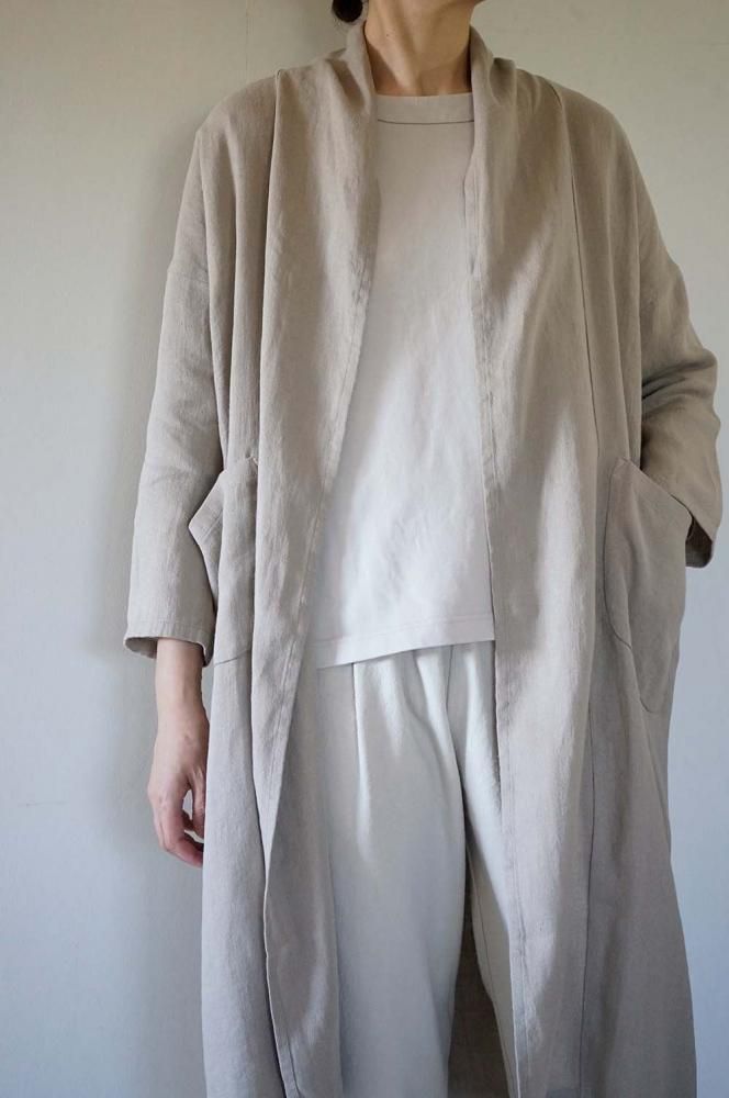 linen robe<br>grege<br>