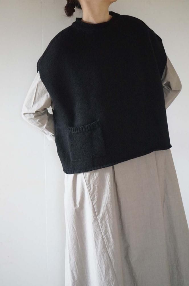 Rude Wool Knit Vest<br>BLACK<br>