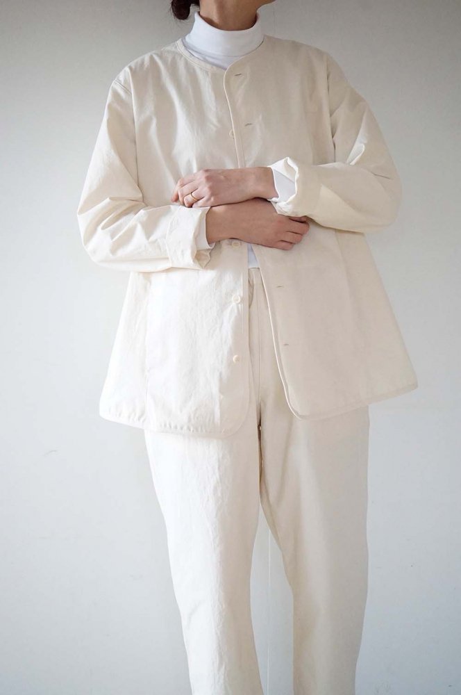 Cotton simple jacket<br>O.white<br>