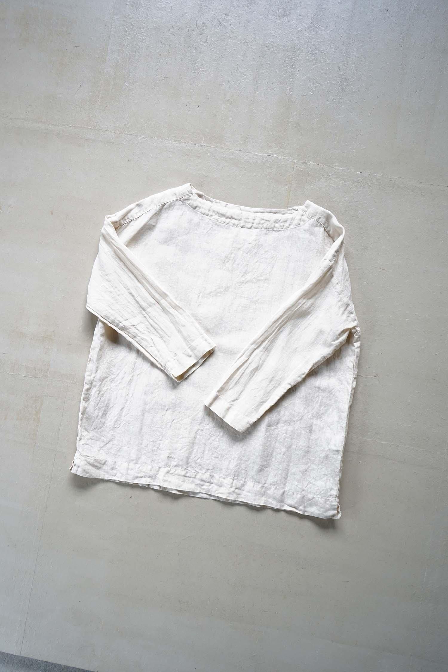 ORGANIC BELGIUM LINEN SIMPLY PULL OVER<br>GRAYISH MILK<br>