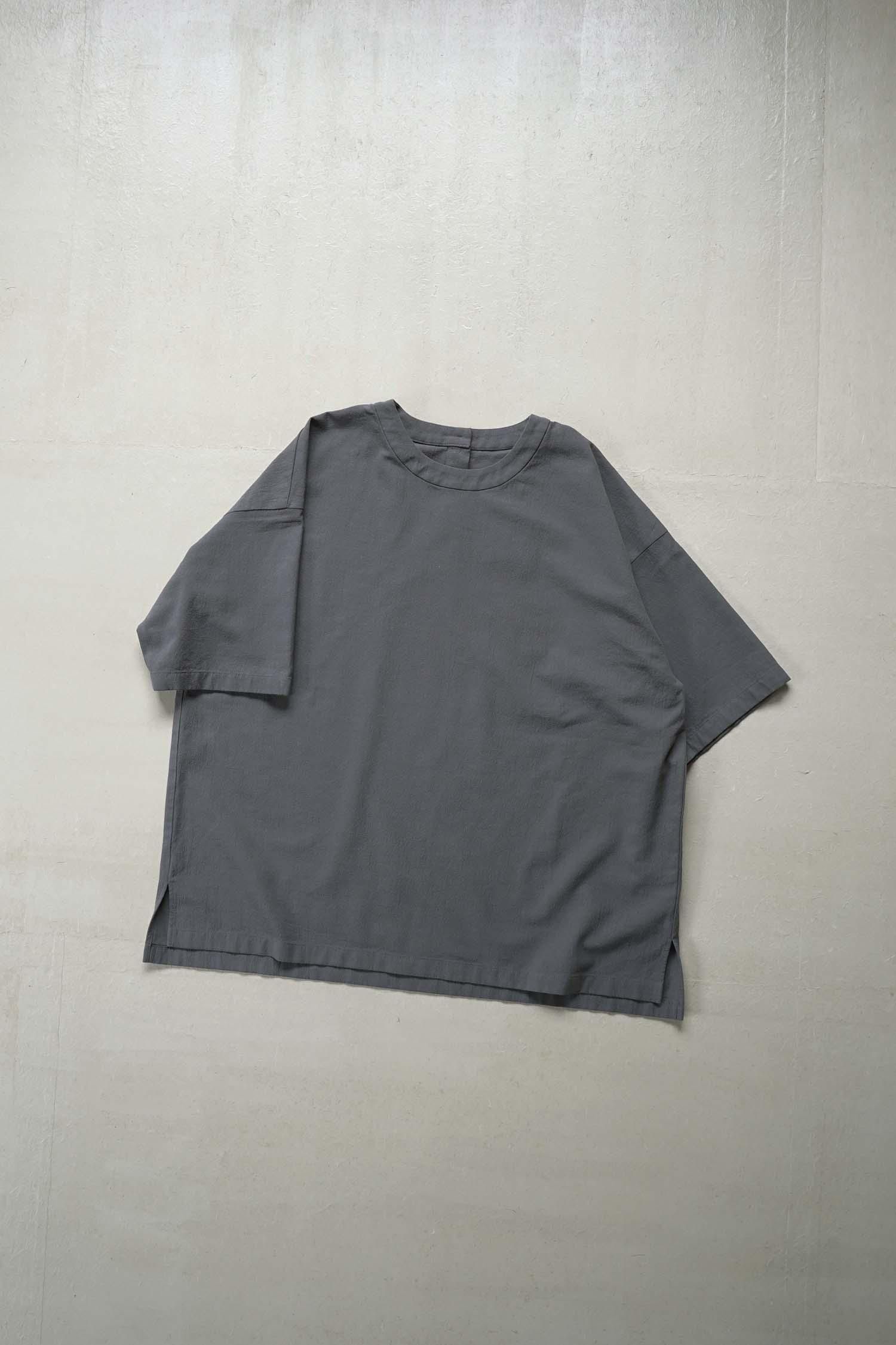 cotton half sleeve pullover<br>stone gray<br>