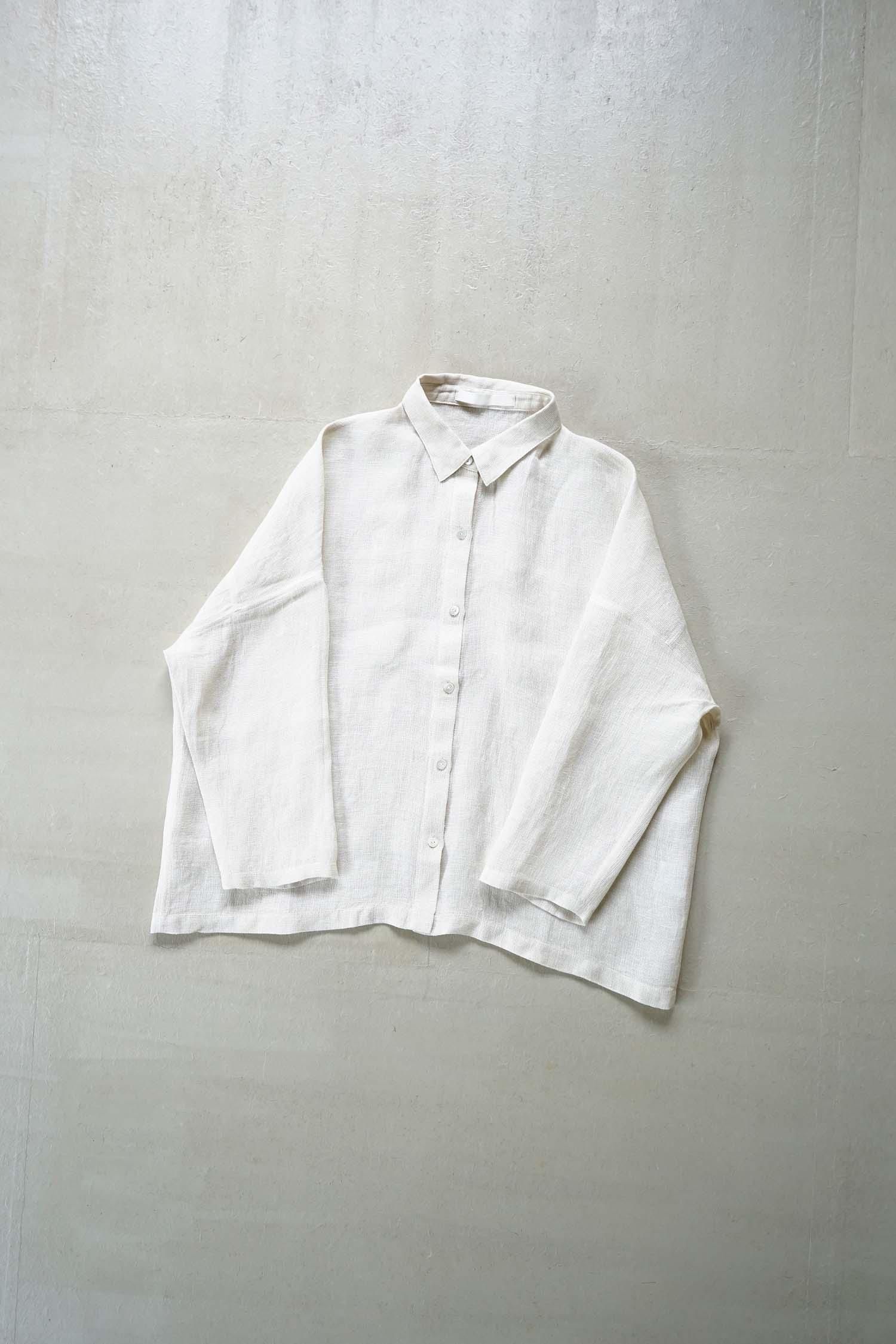 linen square shirt<br>antique white<br>