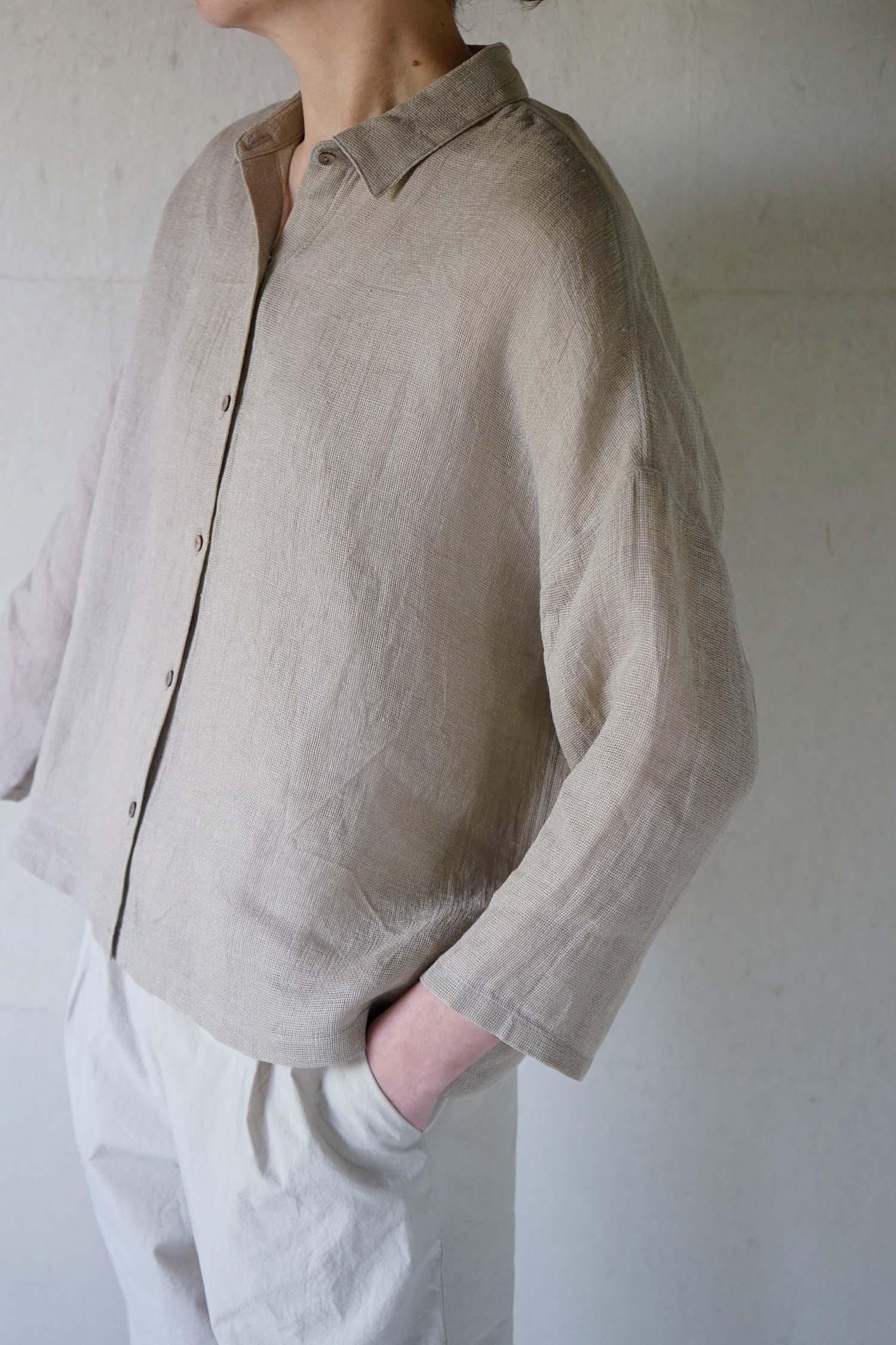 linen square shirt<br>amber<br>