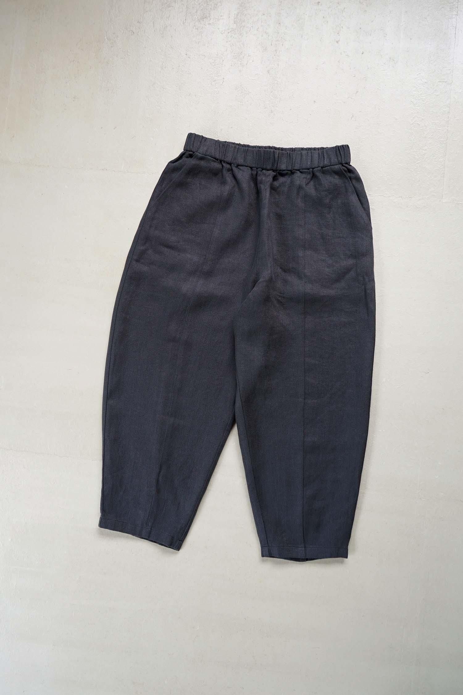 linen cropped pants<br>stone gray<br>