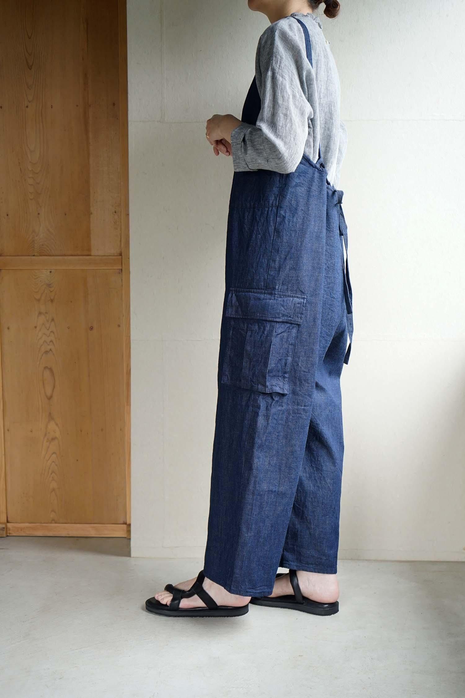 INDIGO ORDINARY CARGO SALOPETTE<br>INDIGO DENIM<br>