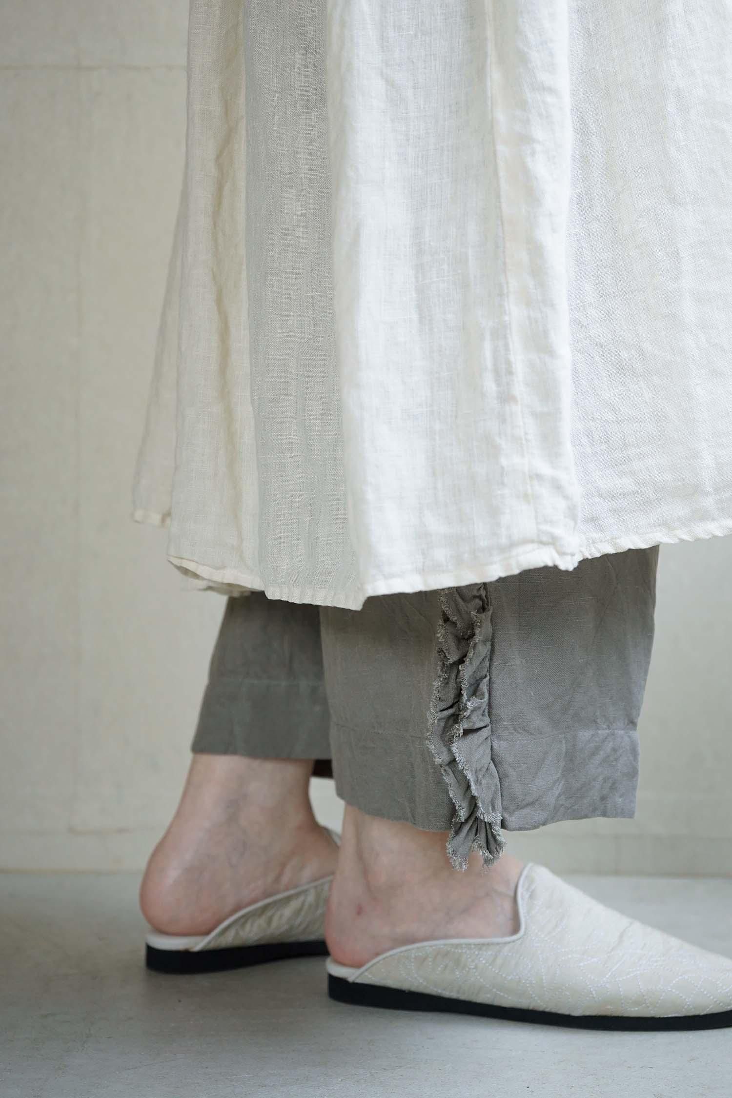 LINEN VISCOSE VIVIENNE PANTS<br>GRAY<br>