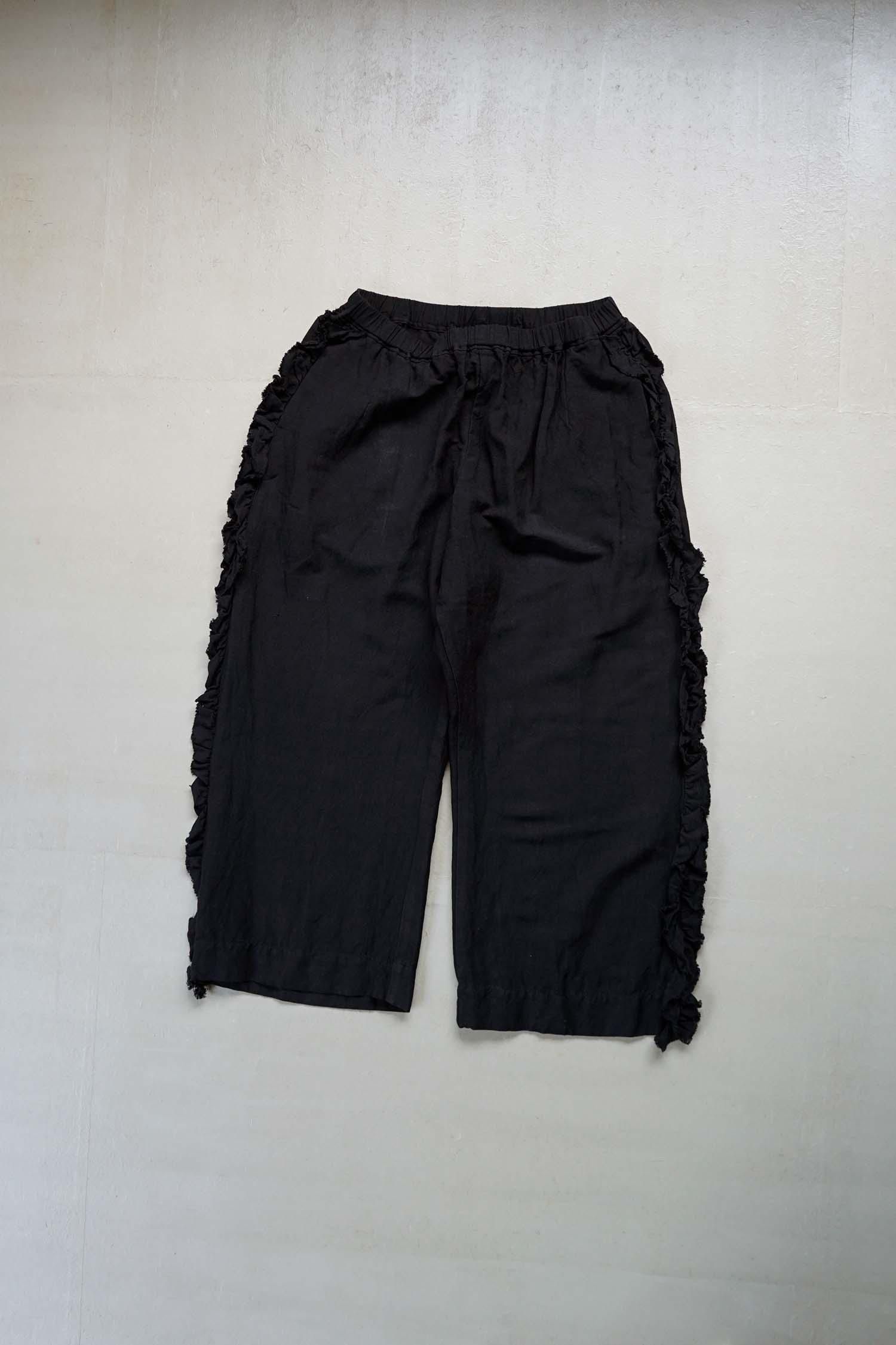 LINEN VISCOSE VIVIENNE PANTS<br>BLACK<br>