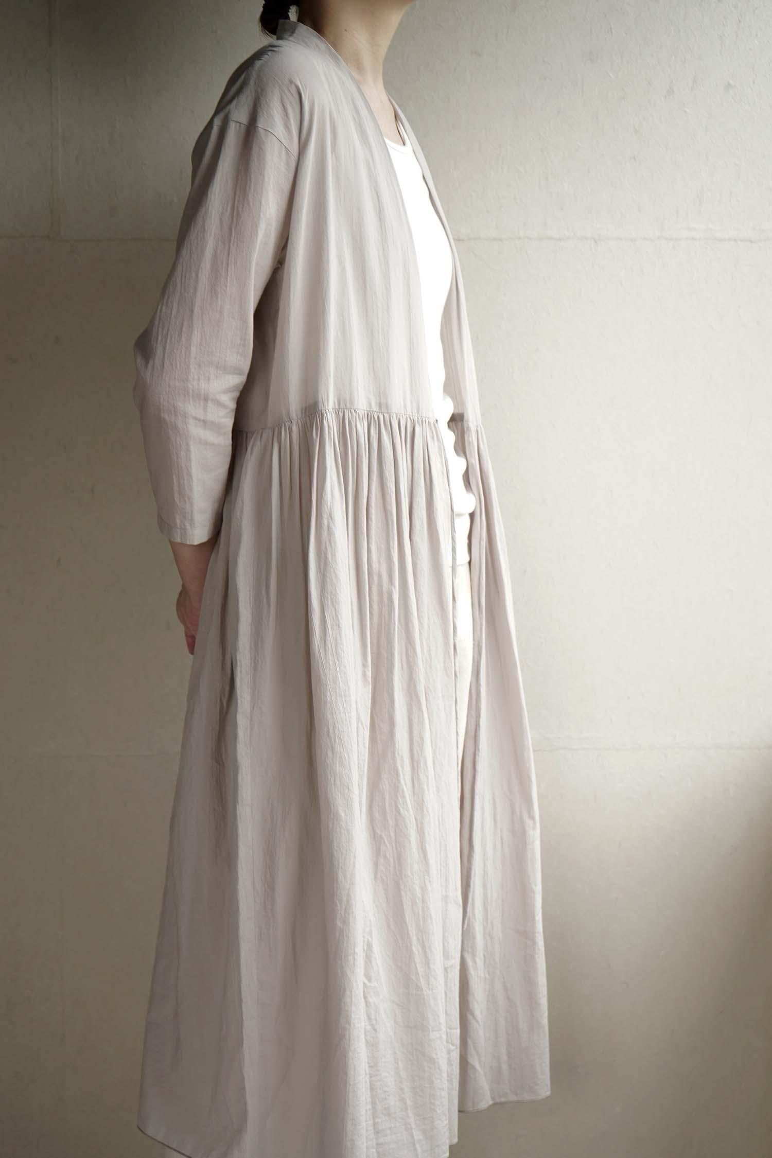 cotton gathered robe<br>grege<br>