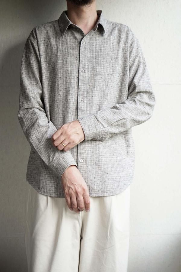 evam eva cotton linen check shirt