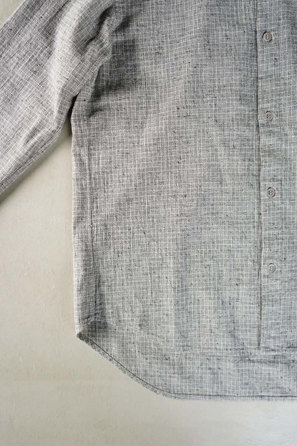 evam eva cotton linen check shirt