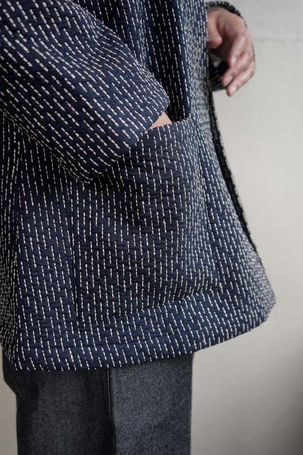 MITTAN　中わた刺し子織ジャケット　ユニセックス MITTAN / 中わた刺し子織ジャケット 灰 JK-64 / unisex – PINT_MN