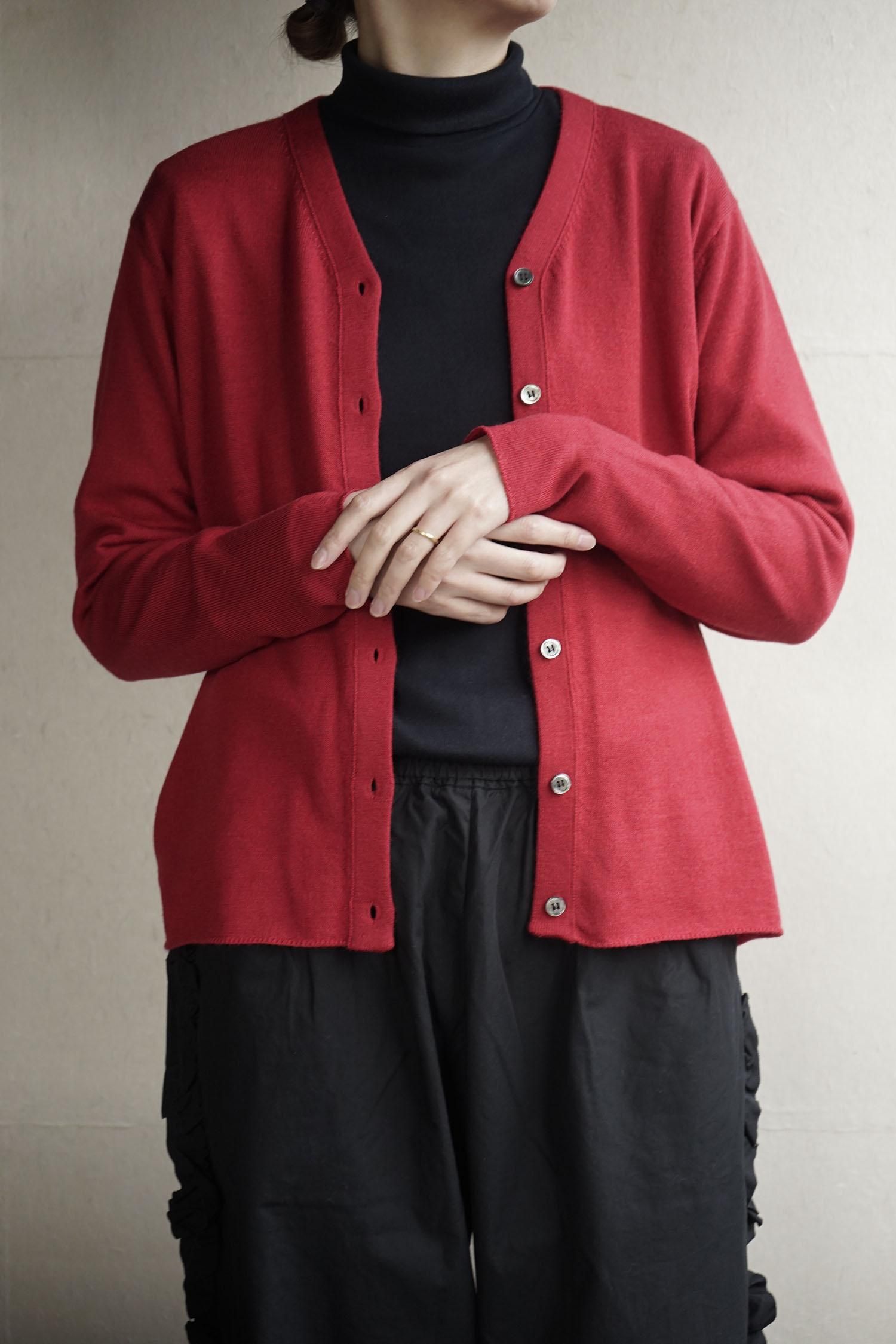 homspun 梳毛12G Vネックカーディガン