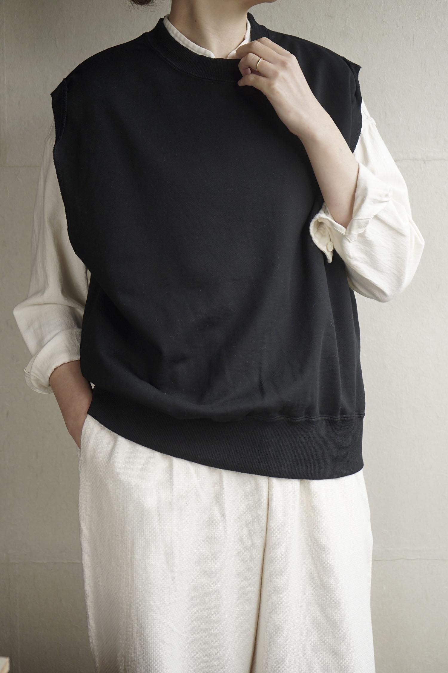 Homspun　コンパクト裏毛ベスト　ブラック homspun コンパクト裏毛 ベスト