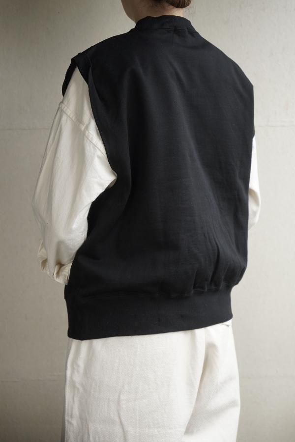 Homspun　コンパクト裏毛ベスト　ブラック homspun コンパクト裏毛 ベスト