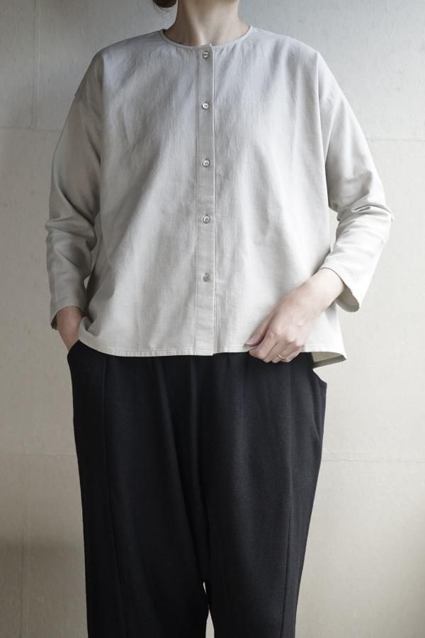 evam eva cotton wool no collar shirt