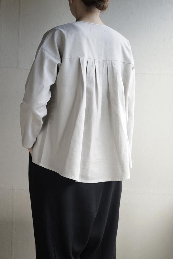 evam eva cotton wool no collar shirt