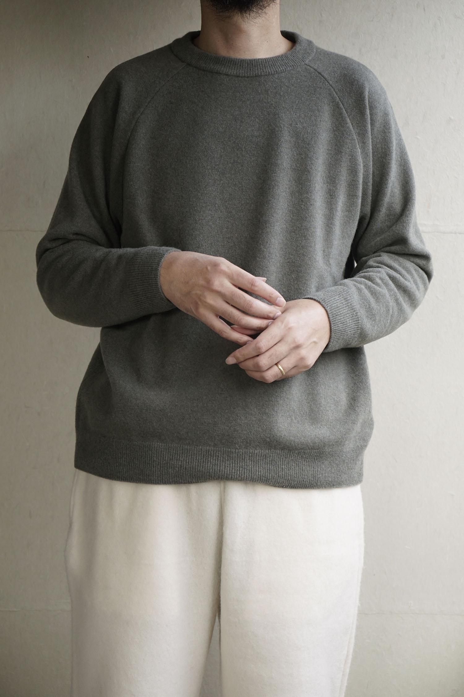 press wool raglan pullover<br>beige, moss, sumi<br>