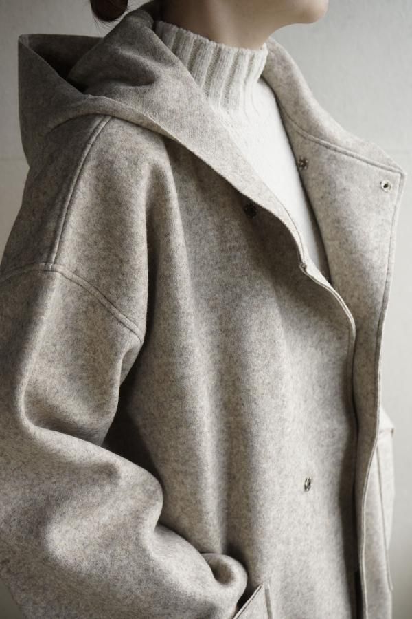 MITTAN 圧縮ウールニットフードコート