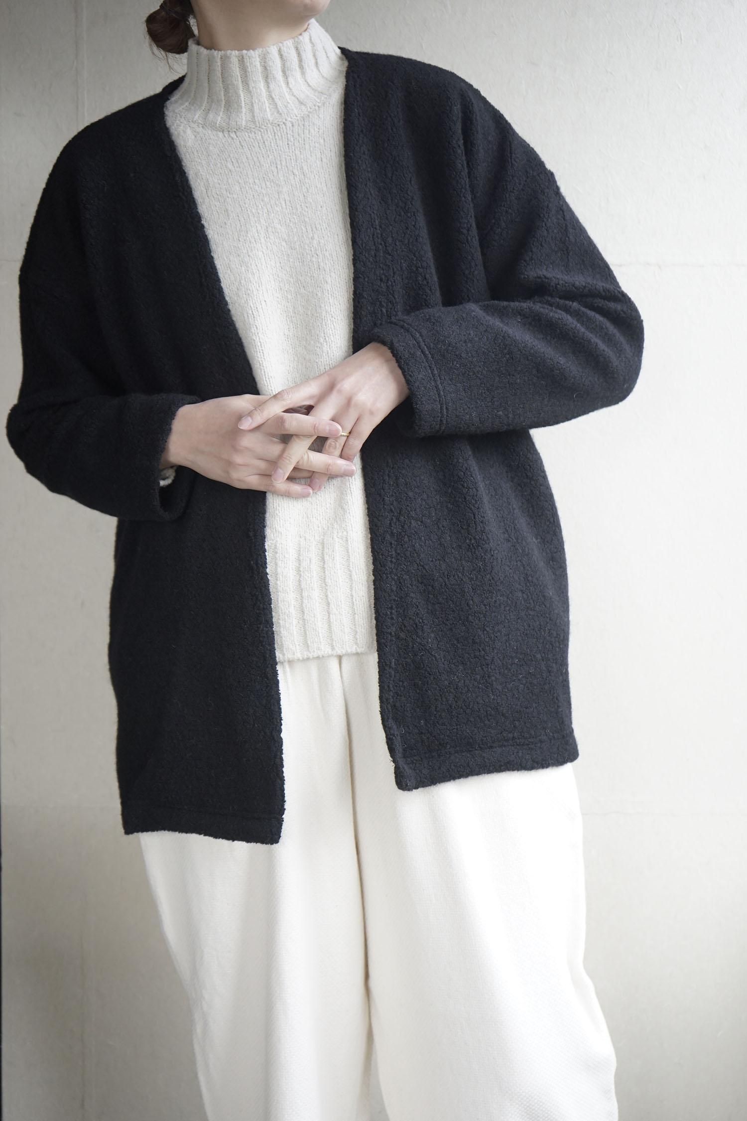 Wool pile relax cardigan<br>Gray, Charcoal, Black<br>