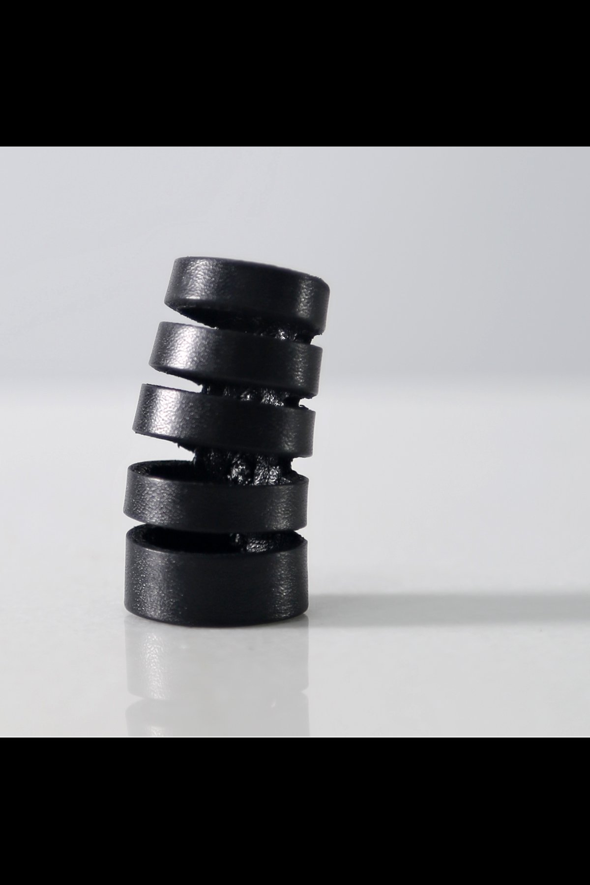 LEATHER CUT RING　ASE2_BLACK