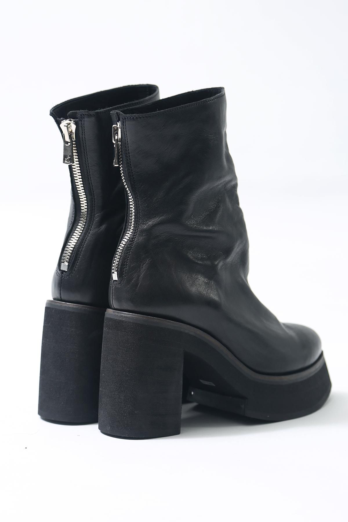 Portaille【ポルタユ】FRONT DRAPE HEEL BOOTS PQ04HE_BLACK公式通販サイト｜QUADRATO  Boutique【クアドラート】正規輸入販売店