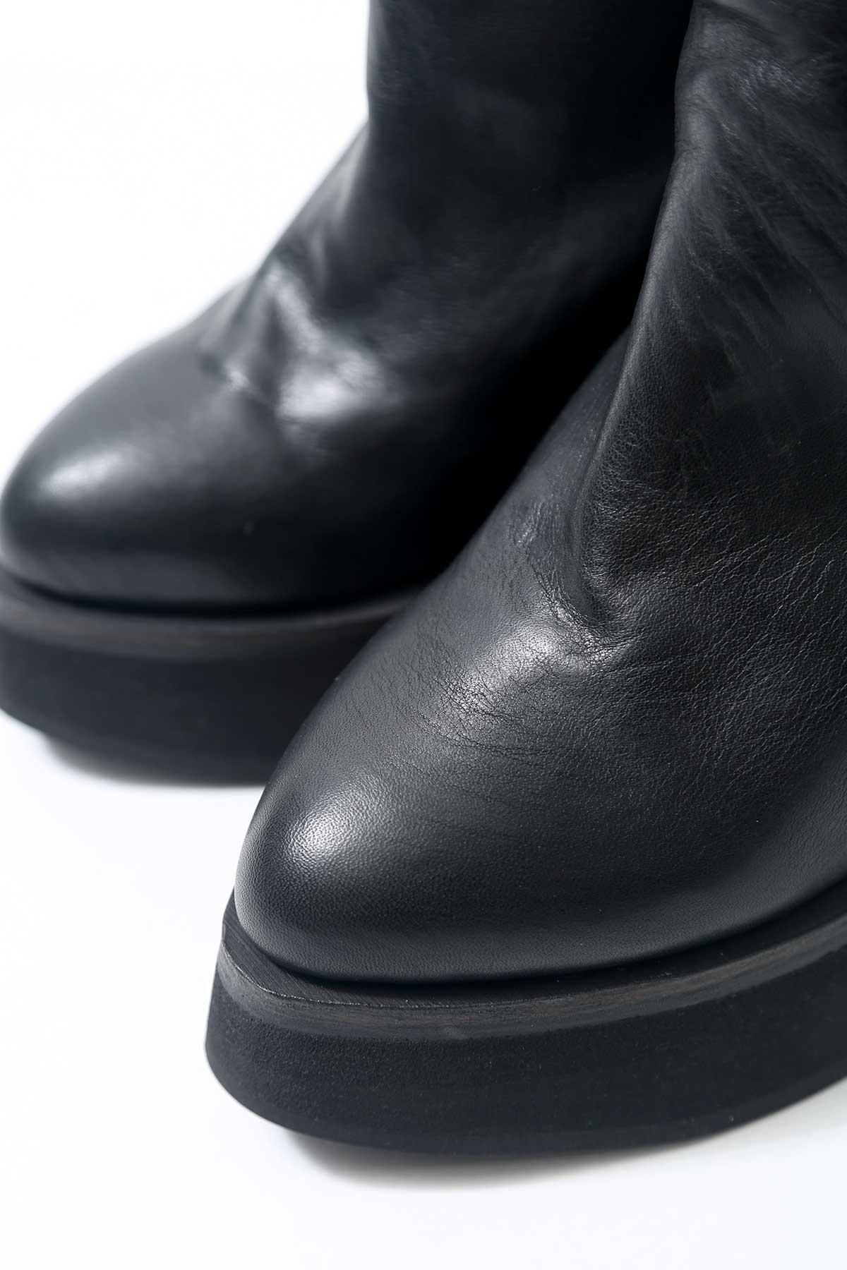 Portaille【ポルタユ】FRONT DRAPE HEEL BOOTS PQ04HE_BLACK公式通販サイト｜QUADRATO  Boutique【クアドラート】正規輸入販売店