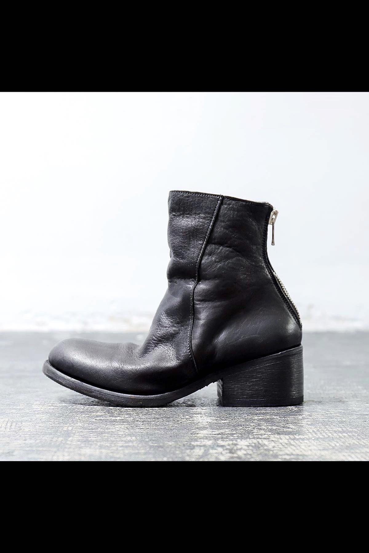 HORSE LEATHER ANKLE BOOTS PQ05_BLACK