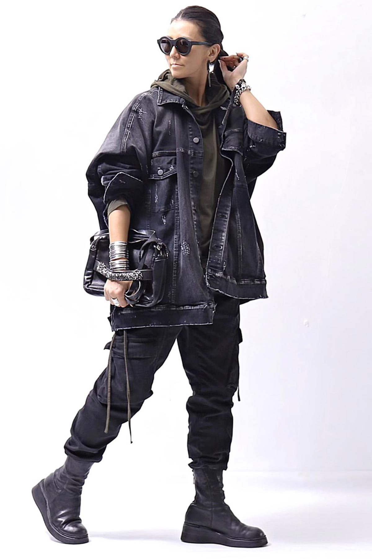 Andrea Ya'aqov【アンドレア ヤコポ】UNISEX DENIM CARGO PANTS  DEN60_BLACK公式通販サイト｜QUADRATO Boutique【クアドラート】正規輸入販売店 UNISEX