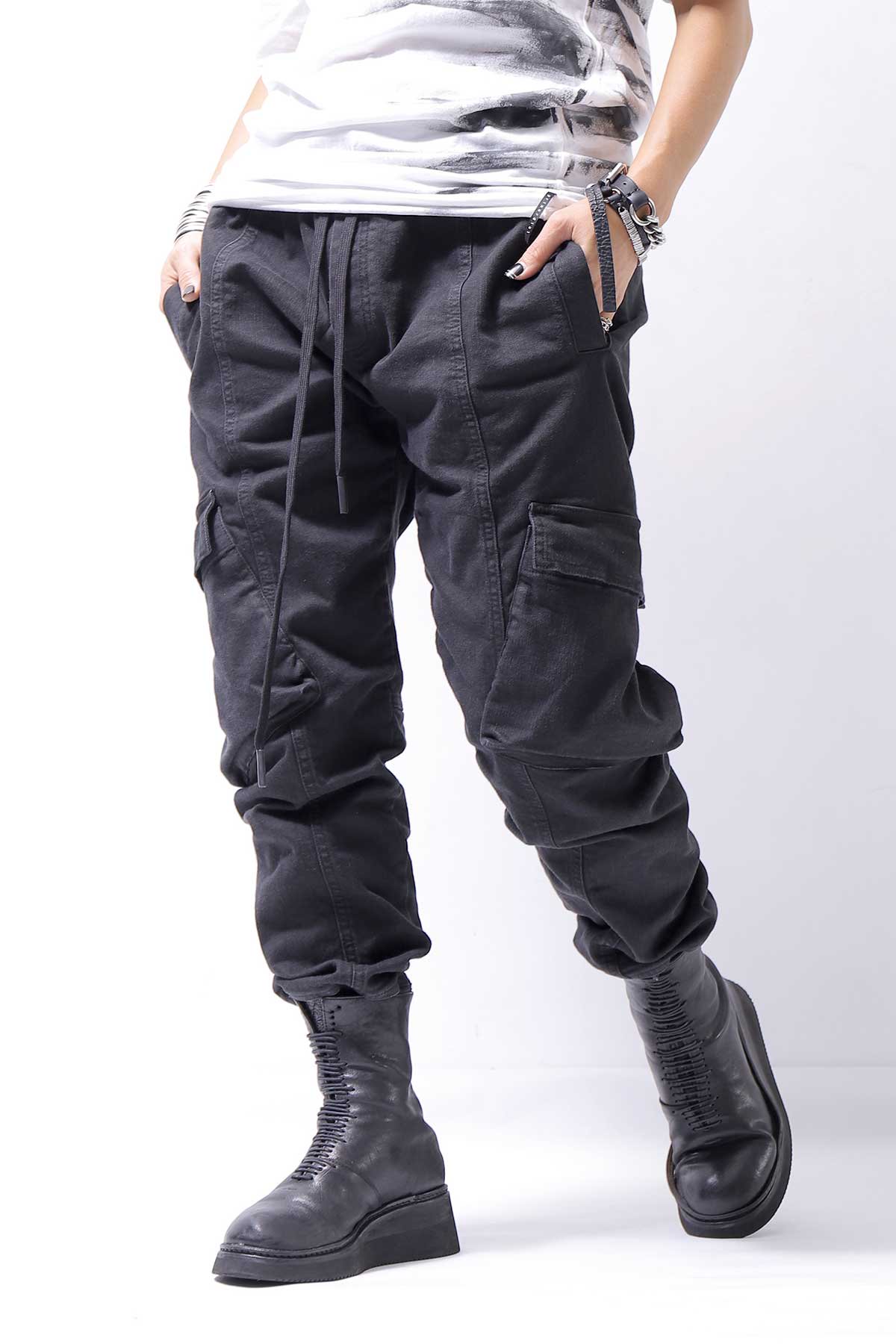 Andrea Ya'aqov【アンドレア ヤコポ】UNISEX DENIM CARGO PANTS  DEN60_BLACK公式通販サイト｜QUADRATO Boutique【クアドラート】正規輸入販売店 UNISEX