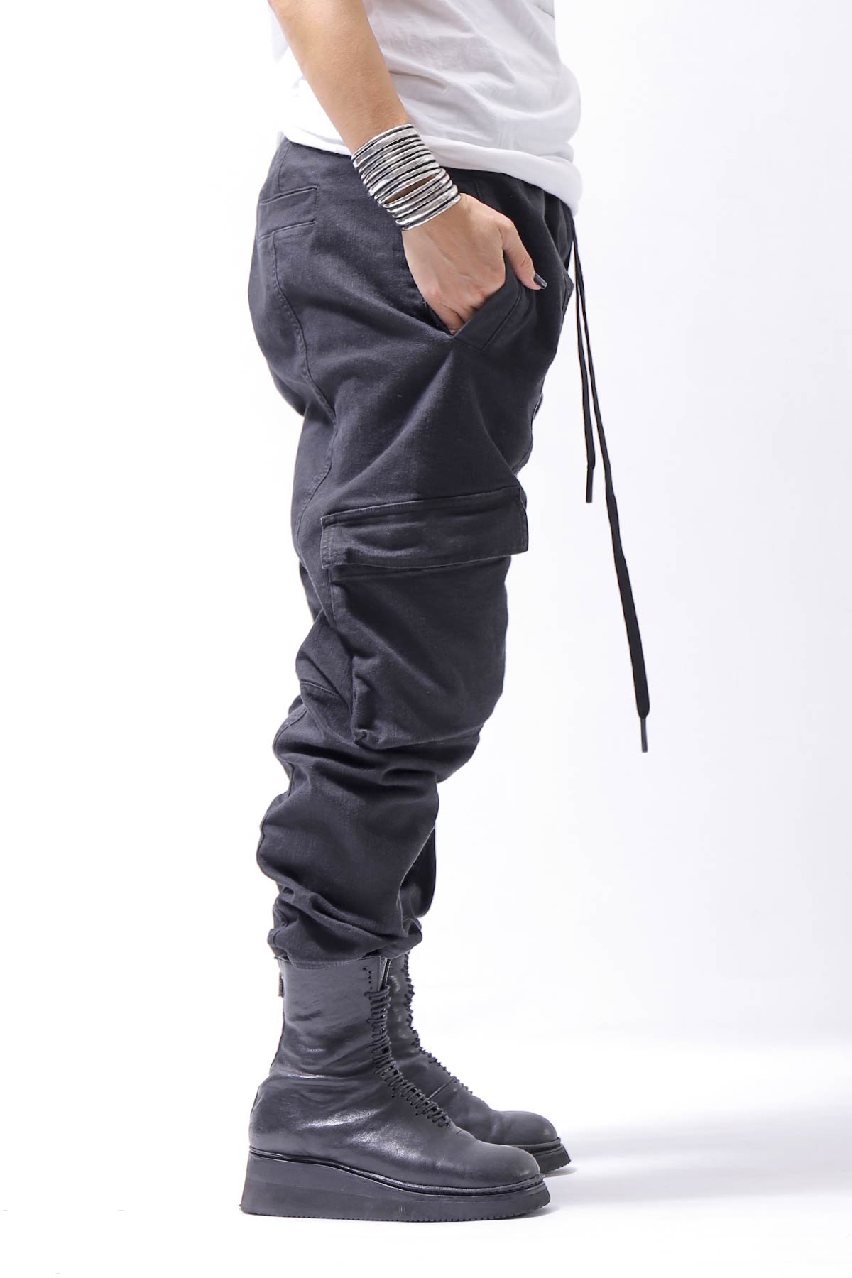 Andrea Ya'aqov【アンドレア ヤコポ】UNISEX DENIM CARGO PANTS  DEN60_BLACK公式通販サイト｜QUADRATO Boutique【クアドラート】正規輸入販売店 UNISEX