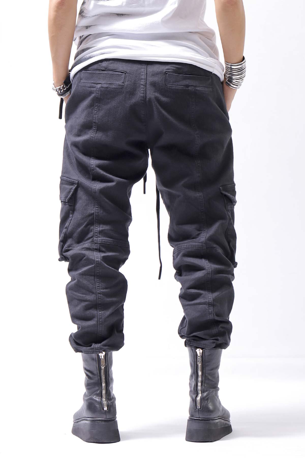 Andrea Ya'aqov【アンドレア ヤコポ】UNISEX DENIM CARGO PANTS  DEN60_BLACK公式通販サイト｜QUADRATO Boutique【クアドラート】正規輸入販売店 UNISEX