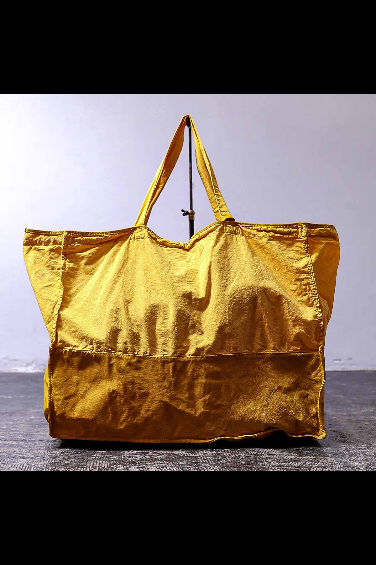COTTON LEATHER TOTE BAG_YELLOW