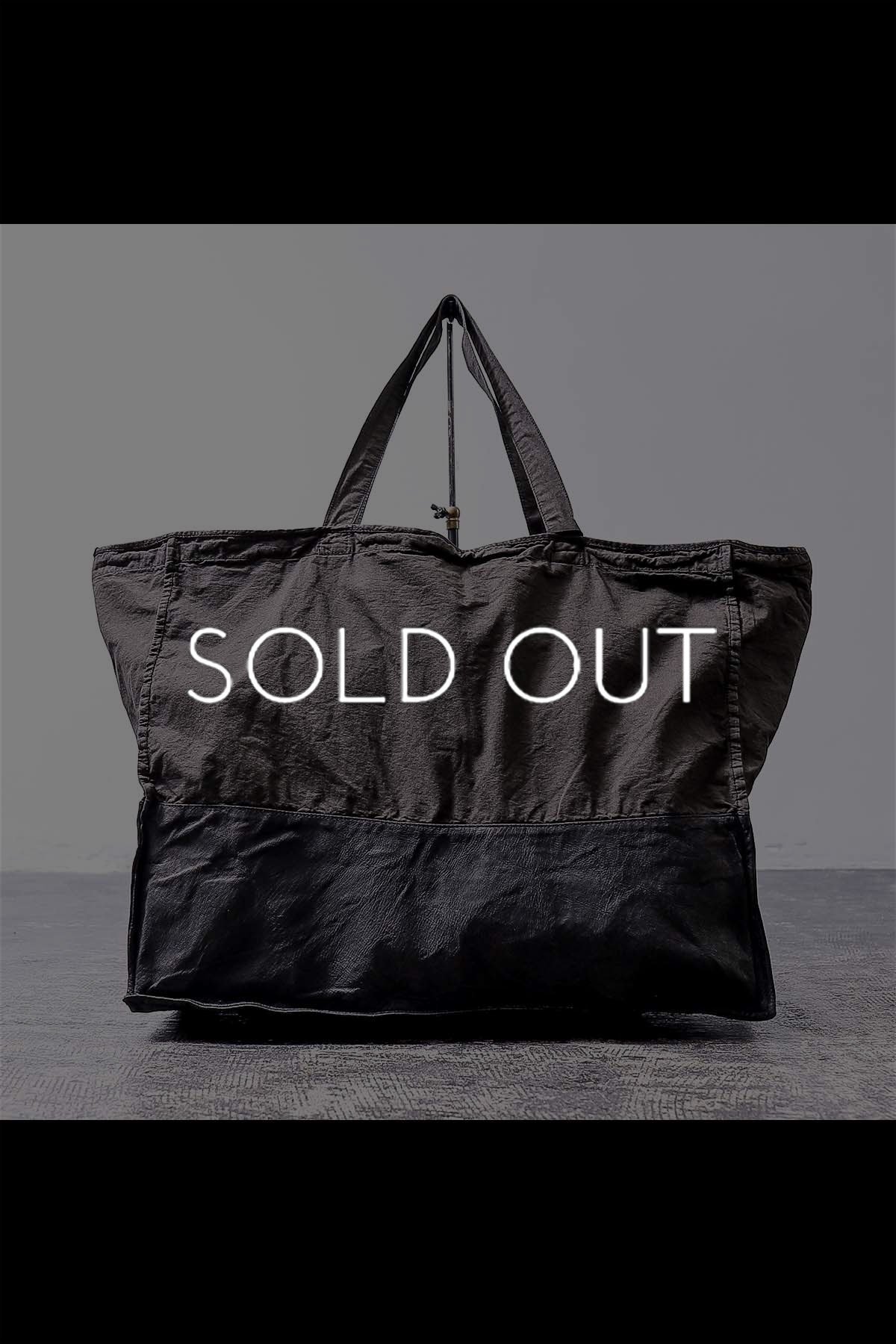 COTTON LEATHER TOTE BAG_BLACK