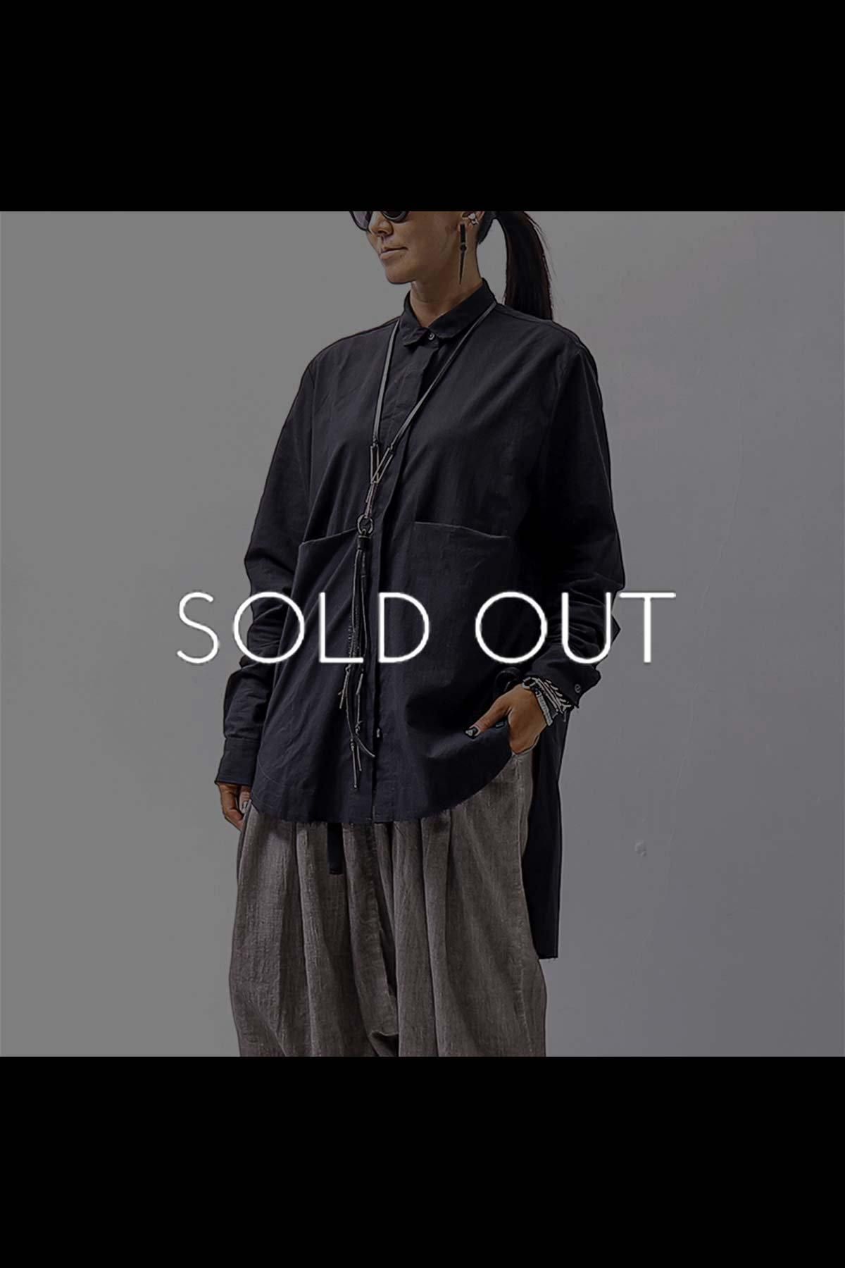 UNISEX BACK PATCH ASYMMETRY SHIRT SLB1490_BLACK