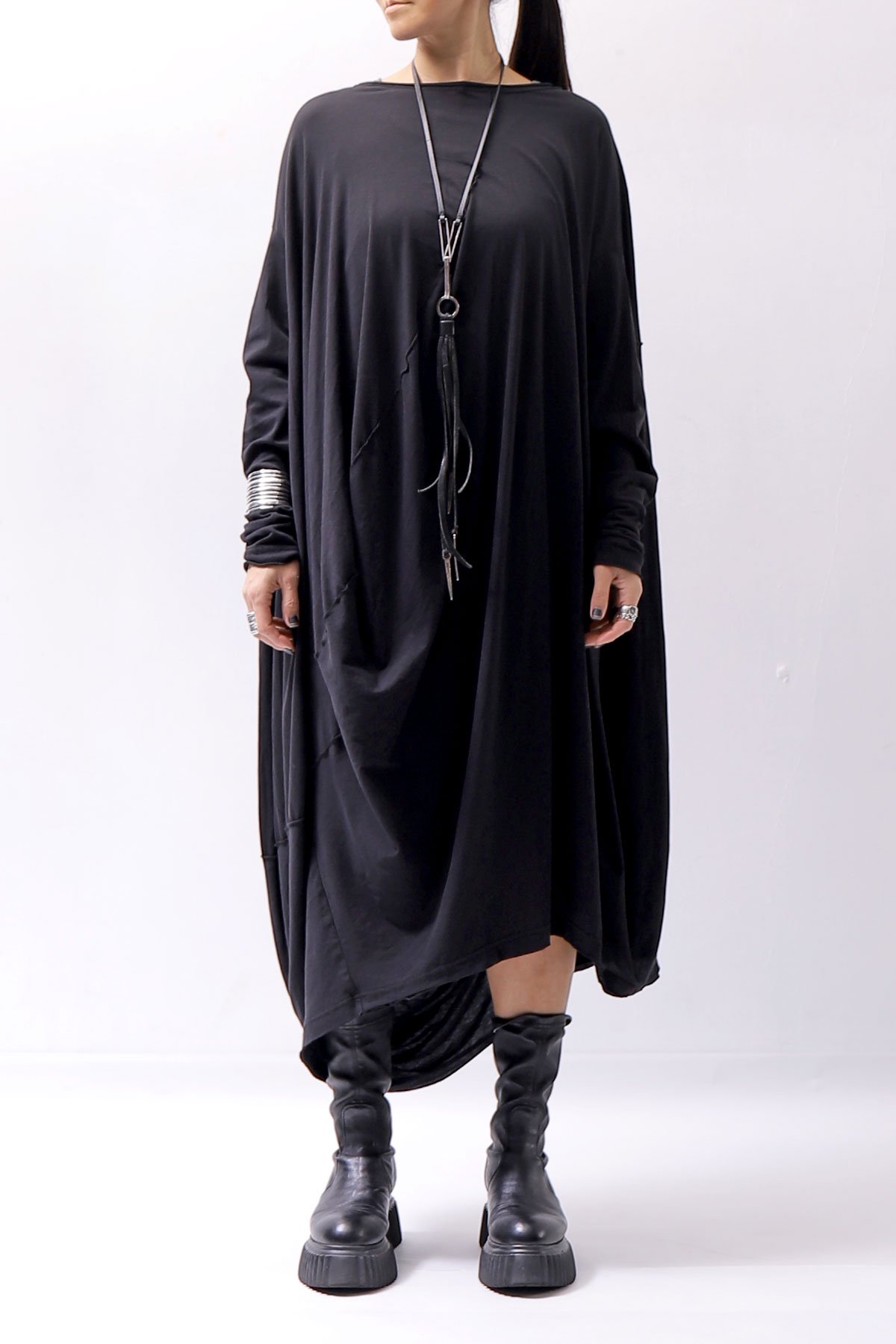 RUNDHOLZ【ランドホルツ】SOFT COTTON DRAPE DRESS 337 0936_BLACK公式