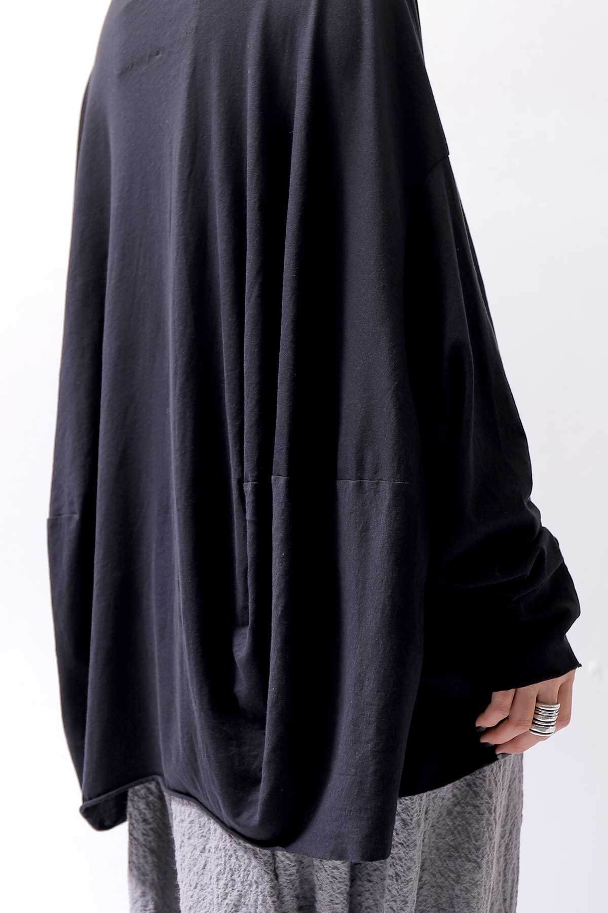 RUNDHOLZ【ランドホルツ】UNISEX SOFT COTTON WOOL BACK SIDE DRAPE TOPS 333  0502_BLACK公式通販サイト｜QUADRATO Boutique【クアドラート】正規輸入販売 UNISEX