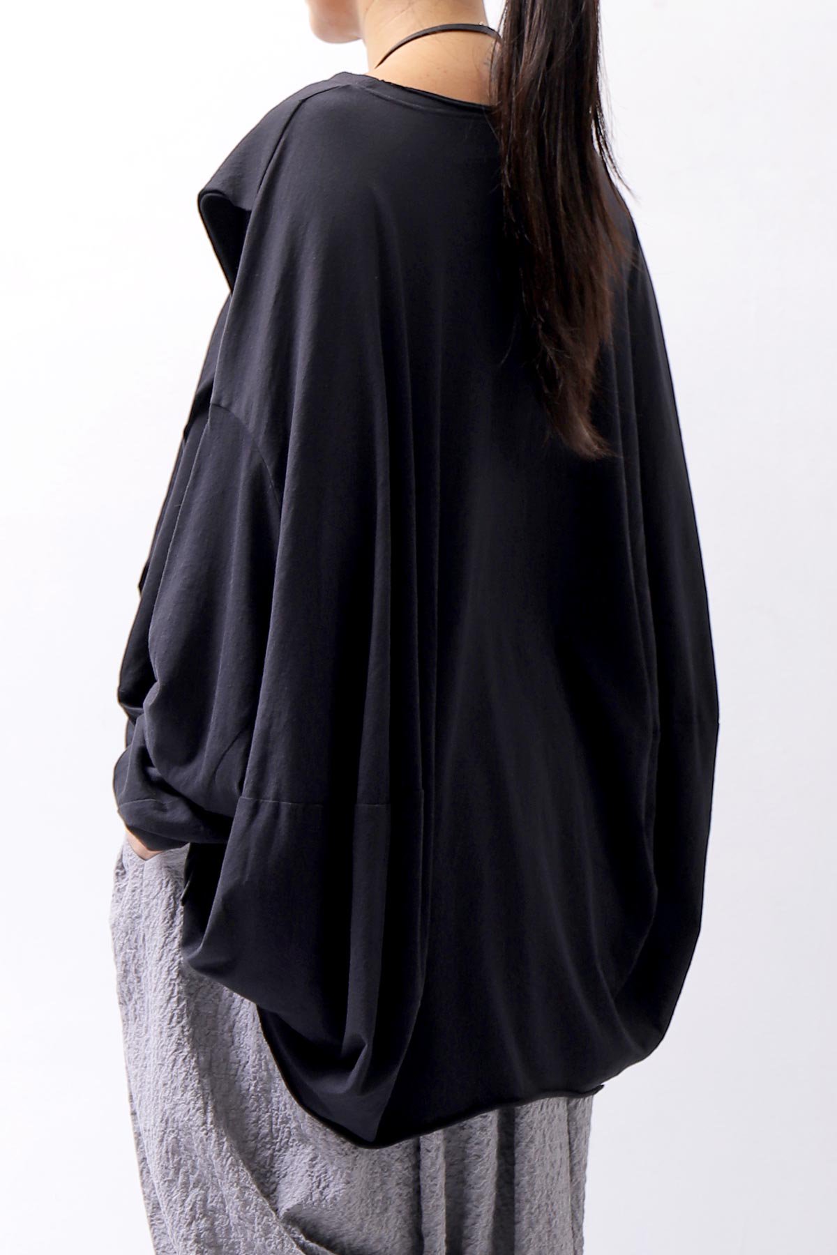 RUNDHOLZ【ランドホルツ】UNISEX SOFT COTTON WOOL BACK SIDE DRAPE TOPS 333  0502_BLACK公式通販サイト｜QUADRATO Boutique【クアドラート】正規輸入販売 UNISEX